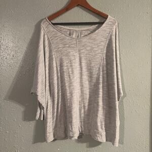 Lane Bryant Women’s Grey & White Oversized Blouse sz 22/24 Boxy Light weight
